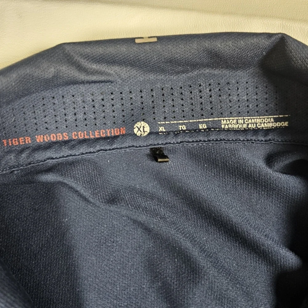 Nike Tiger Woods Collection Polo Shirt Mens XL Blue Dri-Fit Golf Performance‎